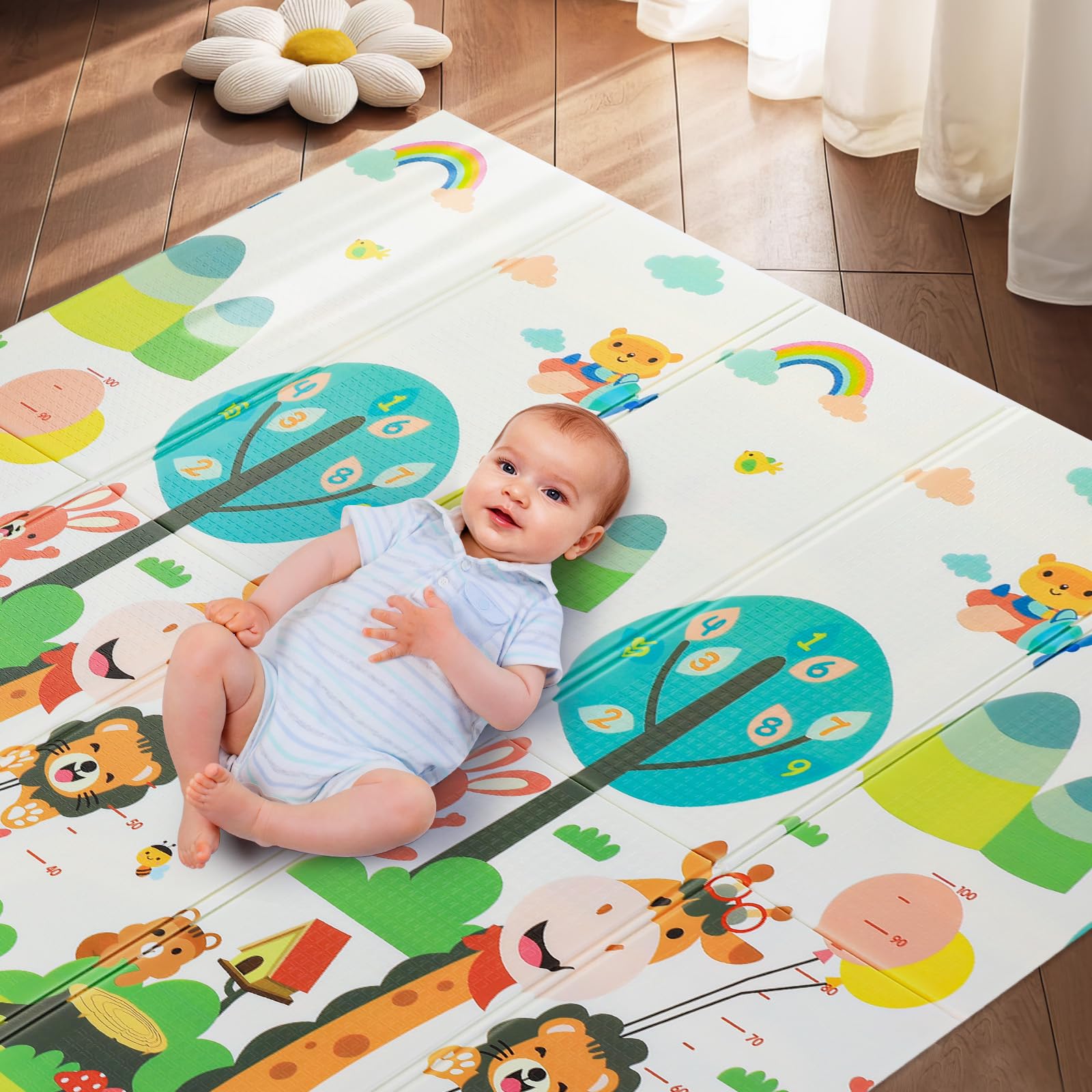  Giacca di gioco per bebé 200x180x1 cm, reversibile, senza tossicità, con backing a foam XPE, pieghilibile e impermeabil